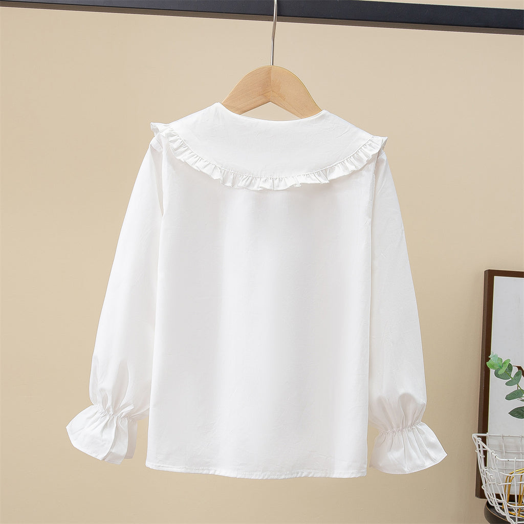 Chemise Décontractée à Manches Longues en Coton pour Filles