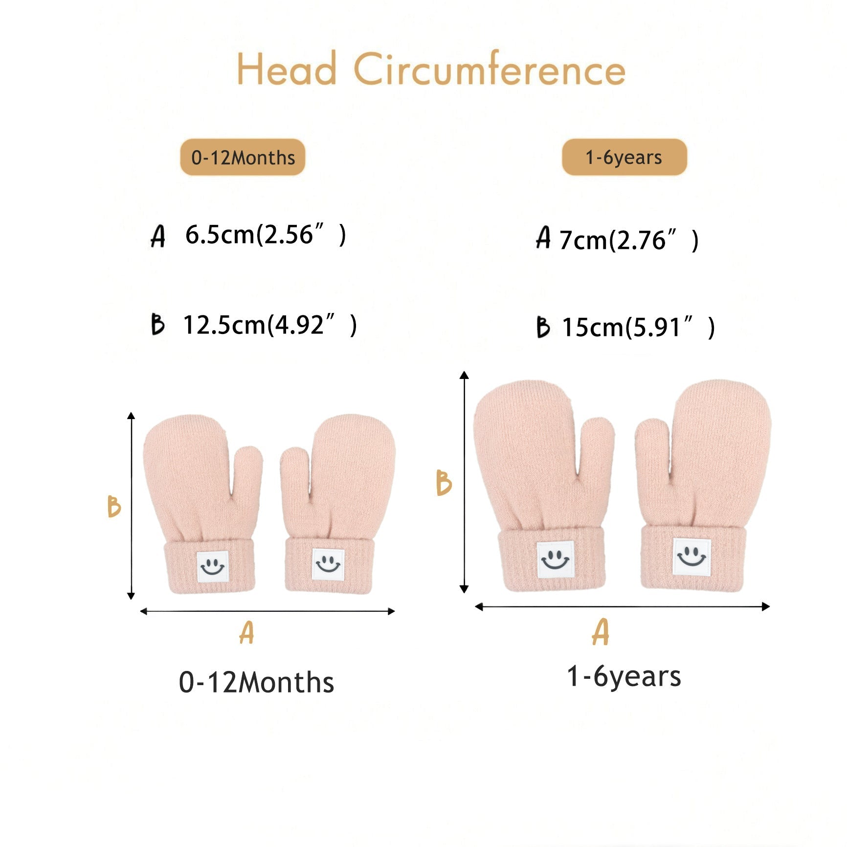 Conjunto de gorro, bufanda y guantes gruesos y cálidos con cara sonriente para niños