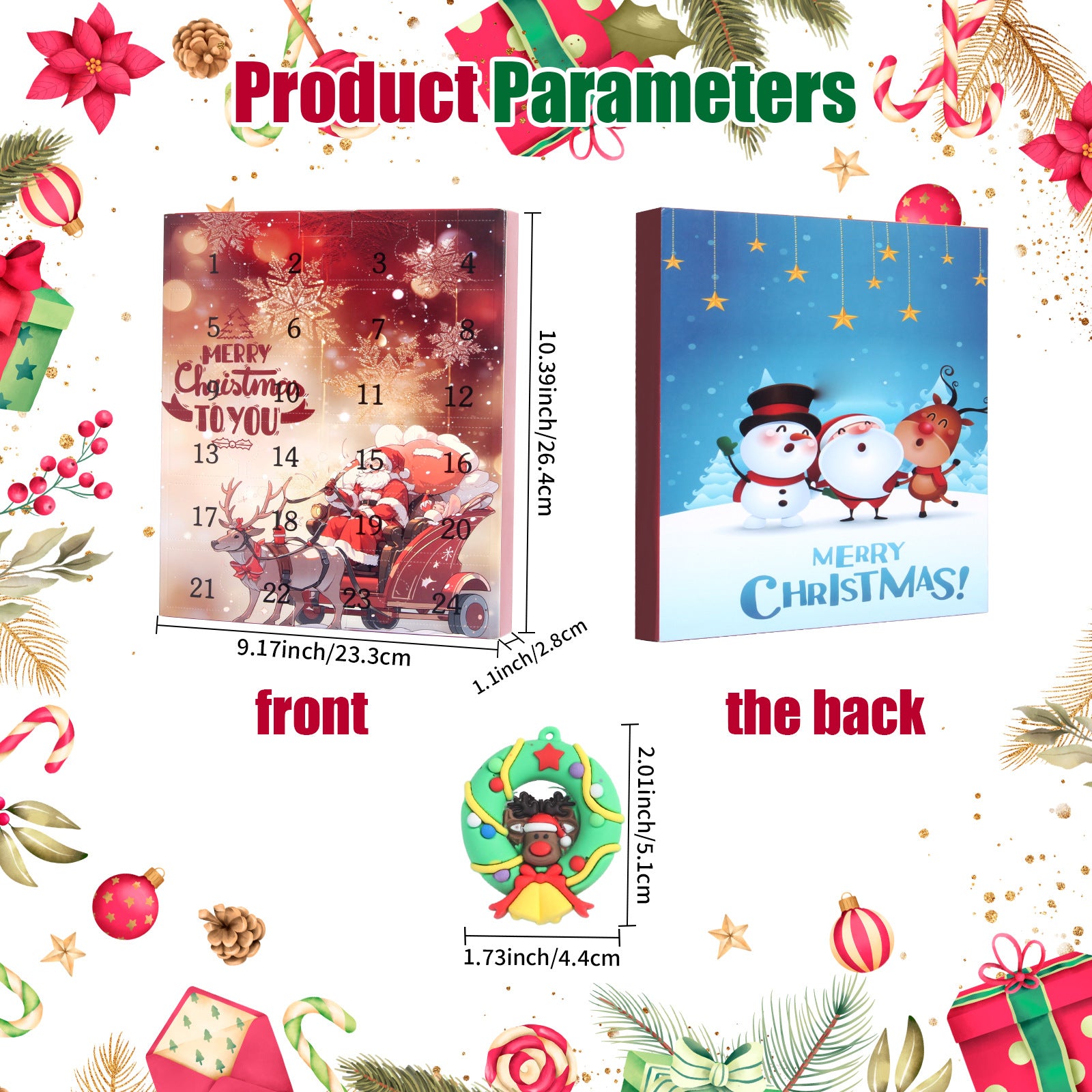 Weihnachts-Adventskalender mit Überraschungsfiguren in der Box