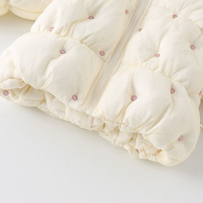 Girls Plush Lined Warm Hooded Puffer Jacket with Bunny Ears