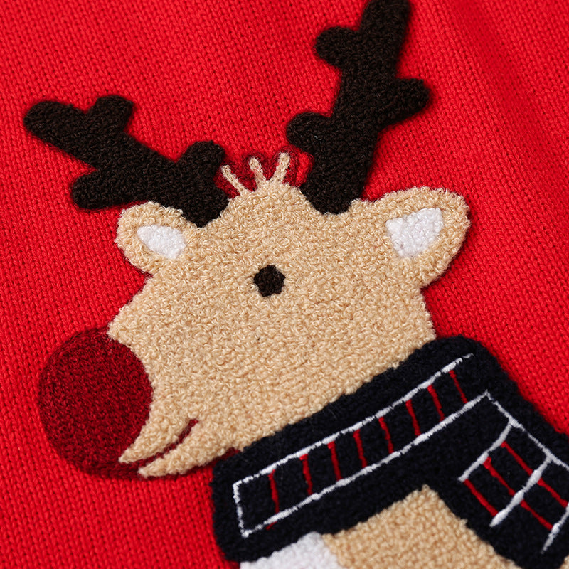 Children's Christmas Sweater Cartoon Reindeer Boys Girls Sweater