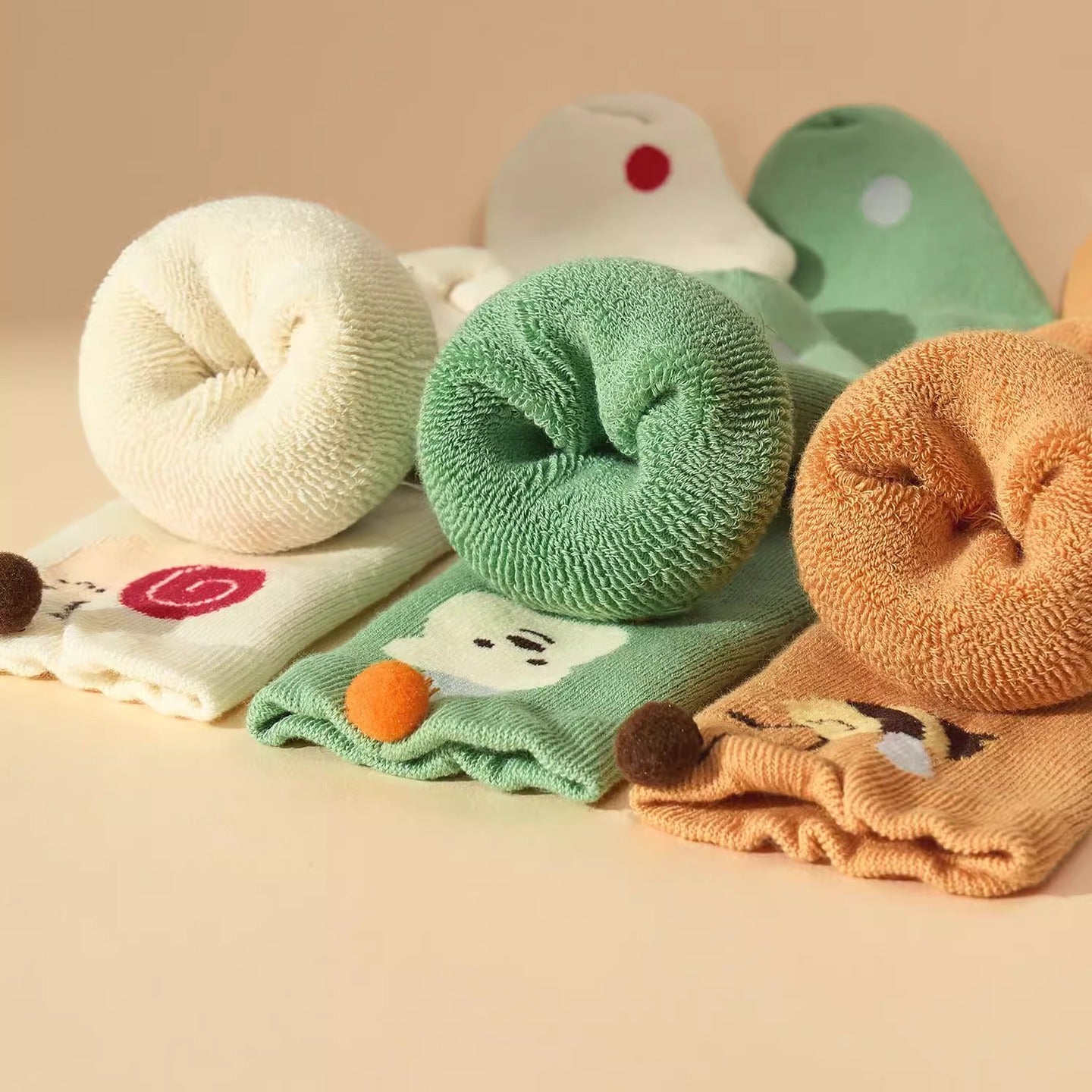 Calcetines cálidos hasta la rodilla con forro polar para bebés y niños pequeños