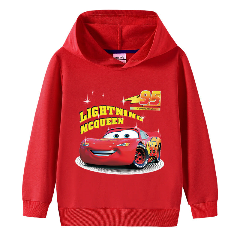 Boys Cars Hooded Sweatshirt Kids Baby Pullover Top