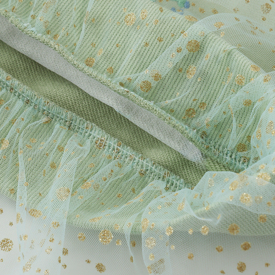 Girls’ Cotton Embroidered Mesh Pullover Sweatshirt