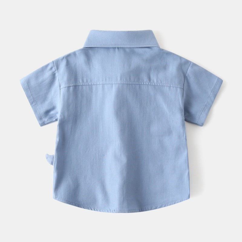 Camisa informal de manga corta con diseño de dinosaurio para niño