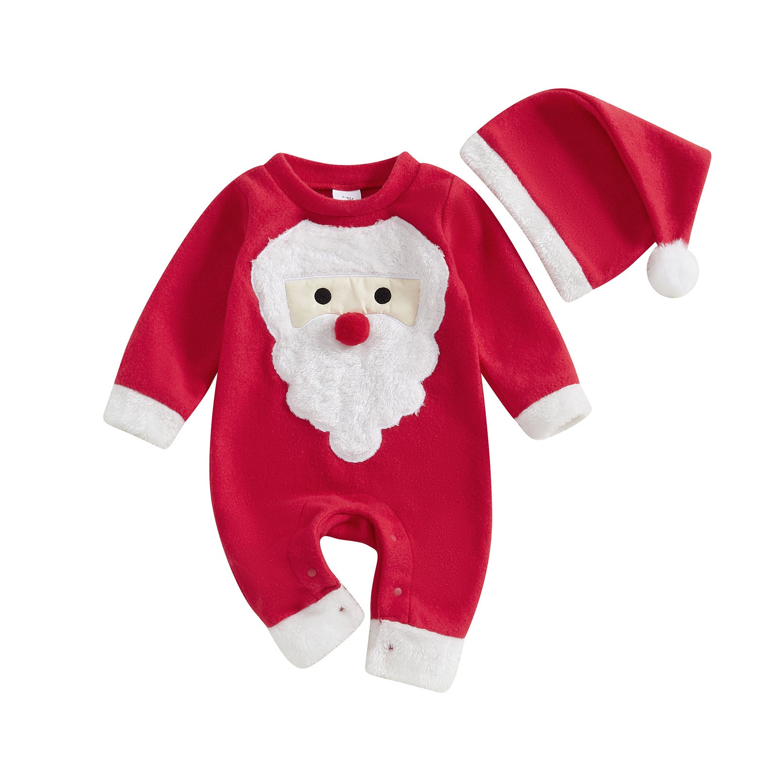 Christmas Kids Fleece Hooded Romper Two Piece Set