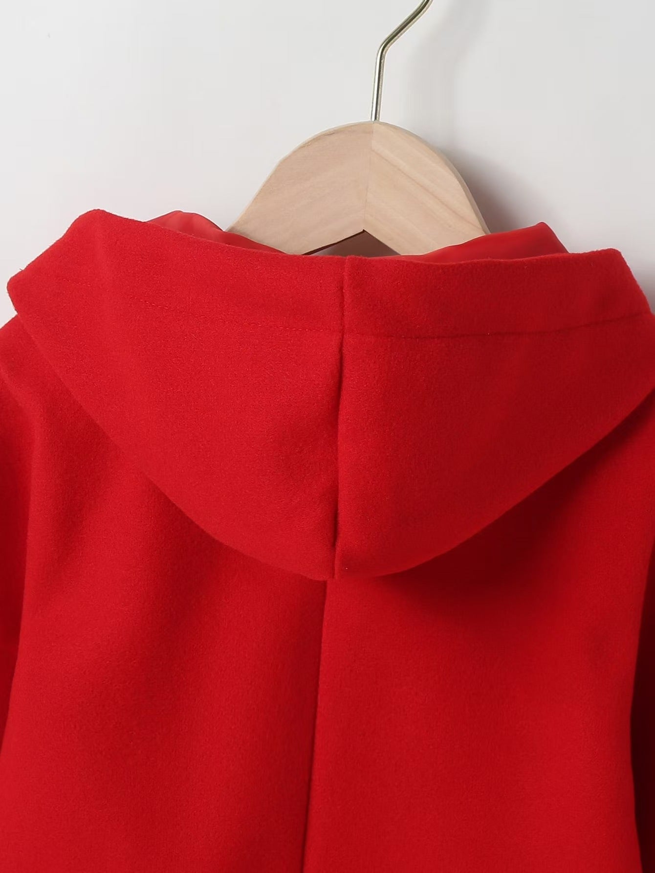 Girls Warm Double Breasted Wool Coat with Hood