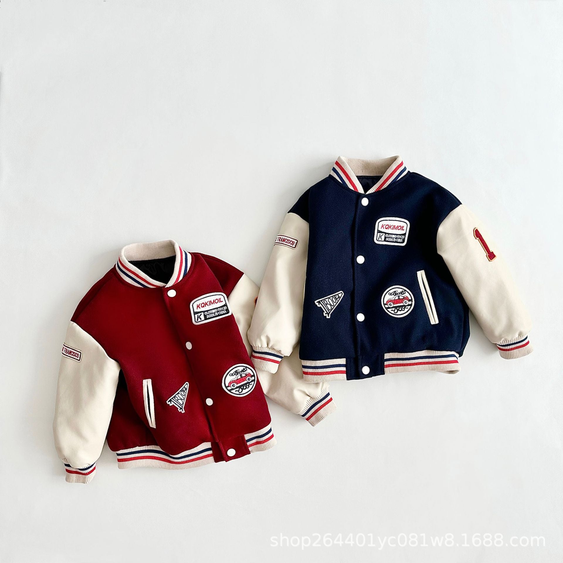 Kids Baseball Jacket Padded Coat Trendy Cotton Outerwear Winter Jacket