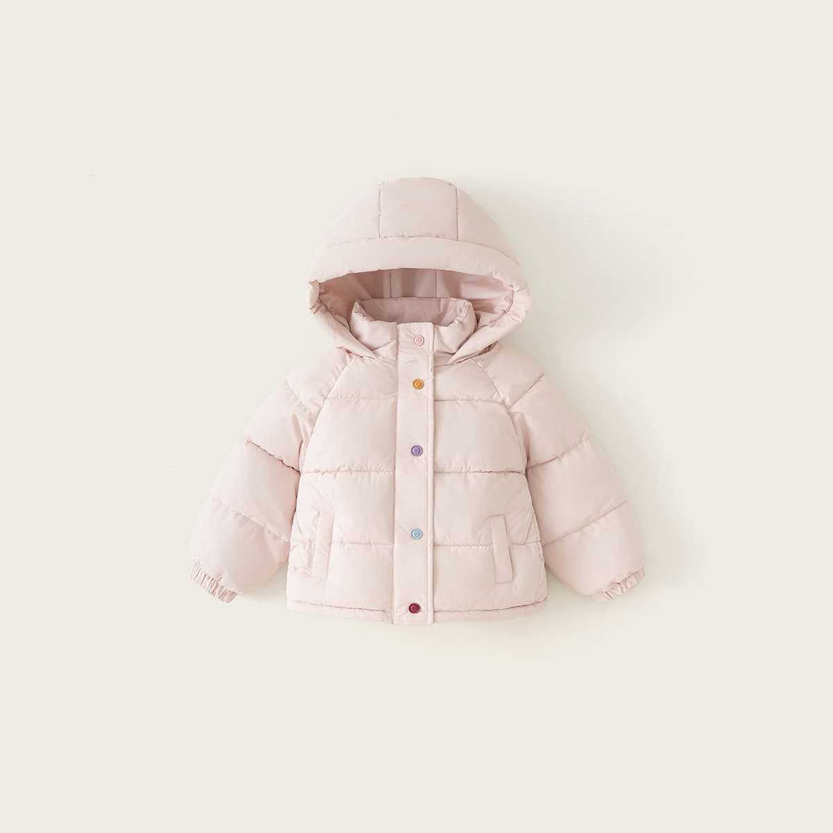 Kids Thick Warm Casual Hooded Cotton Jacket