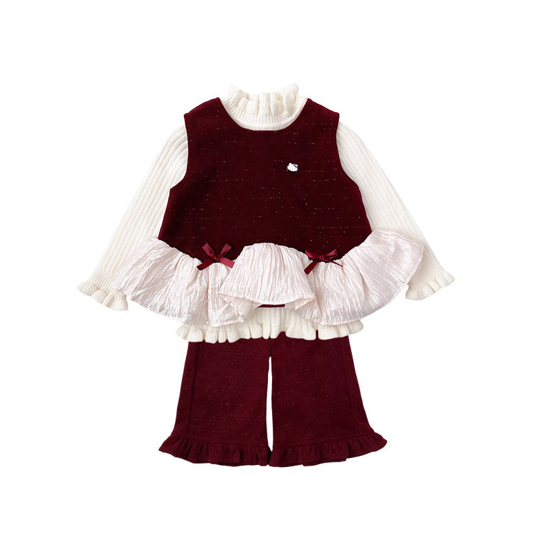 Mädchen-Pullover-Set im Prinzessinnen-Stil