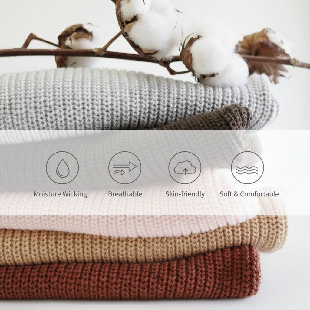 Suéter de punto con cuello redondo suave para bebé y niño pequeño