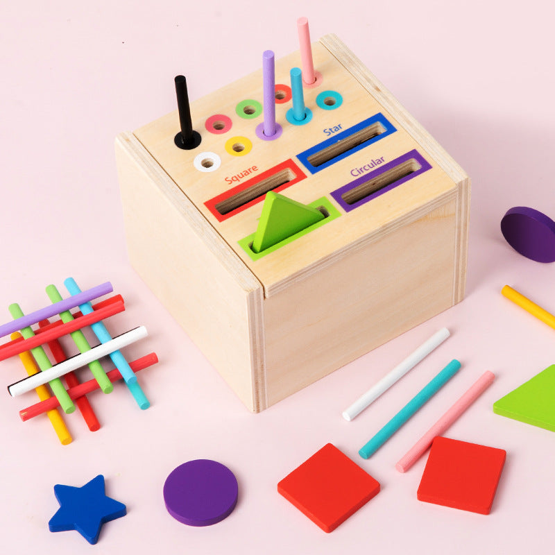 Cubo de clasificación de formas y colores para niños