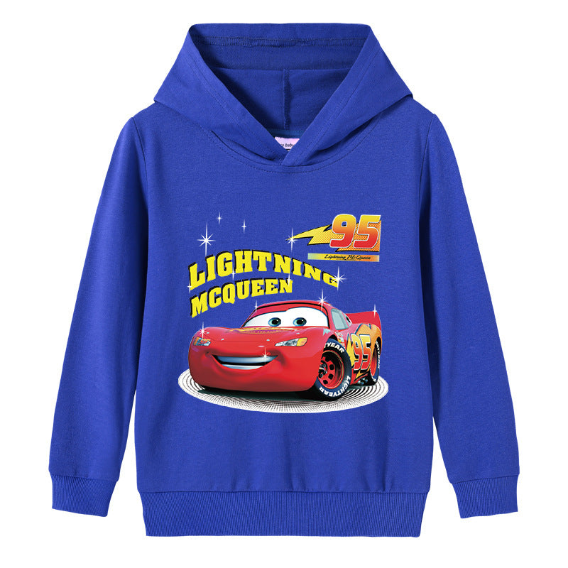 Boys Cars Hooded Sweatshirt Kids Baby Pullover Top