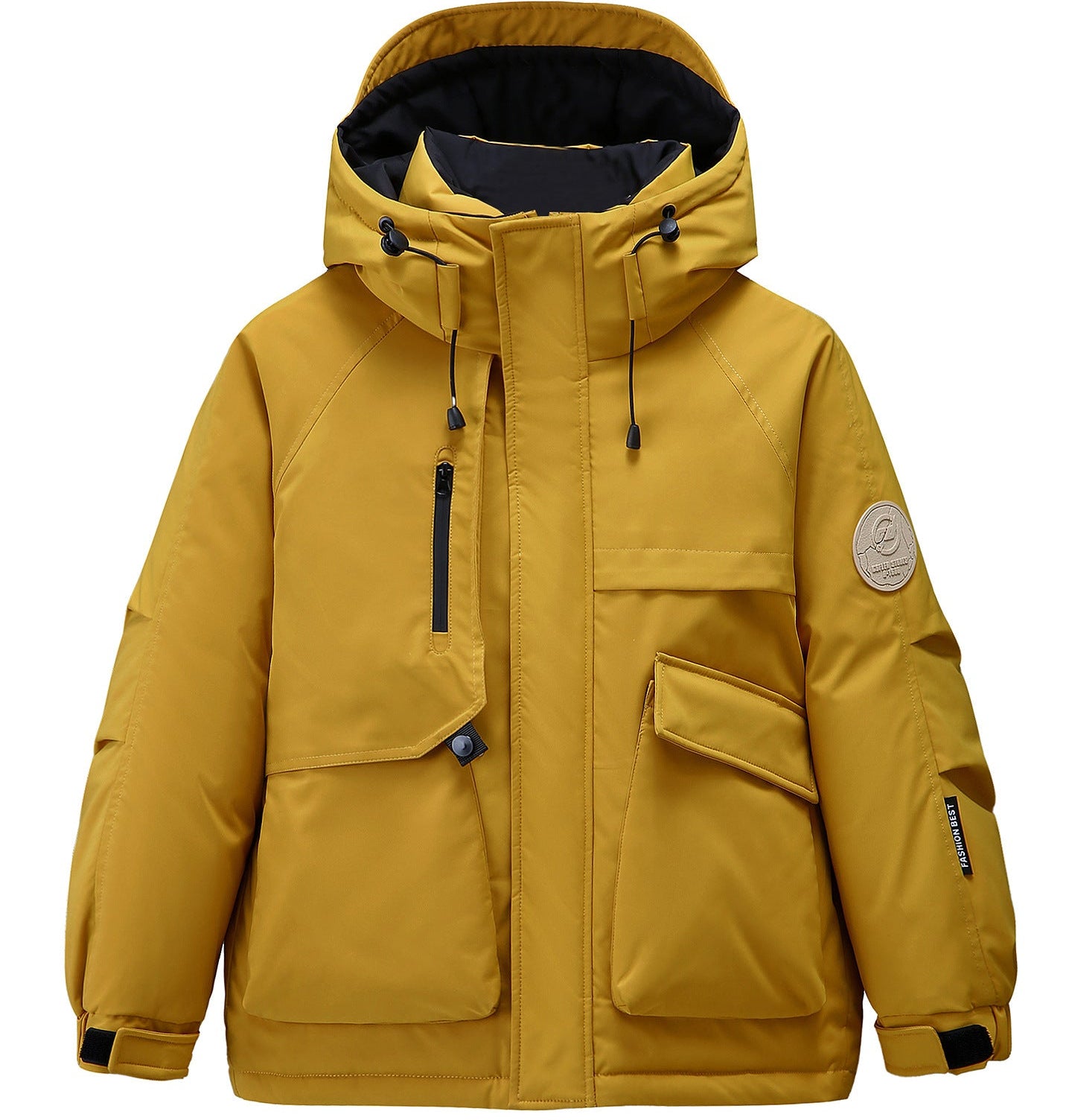 Kids Thick Warm Mid Length Windproof Hooded Down Jacket