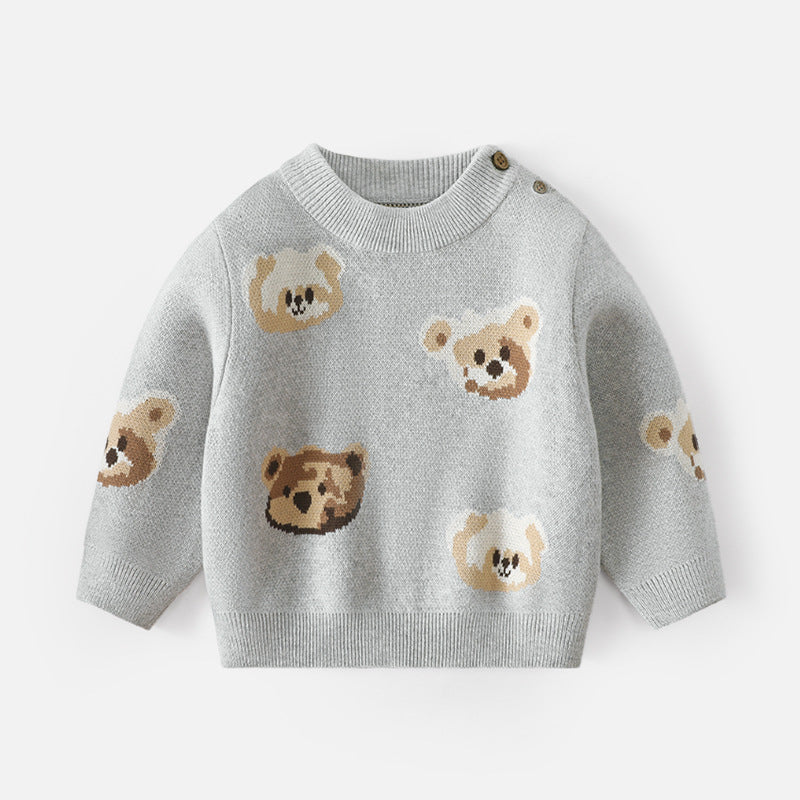 Boys Sweater Autumn Winter Cartoon Crew Neck Pullover