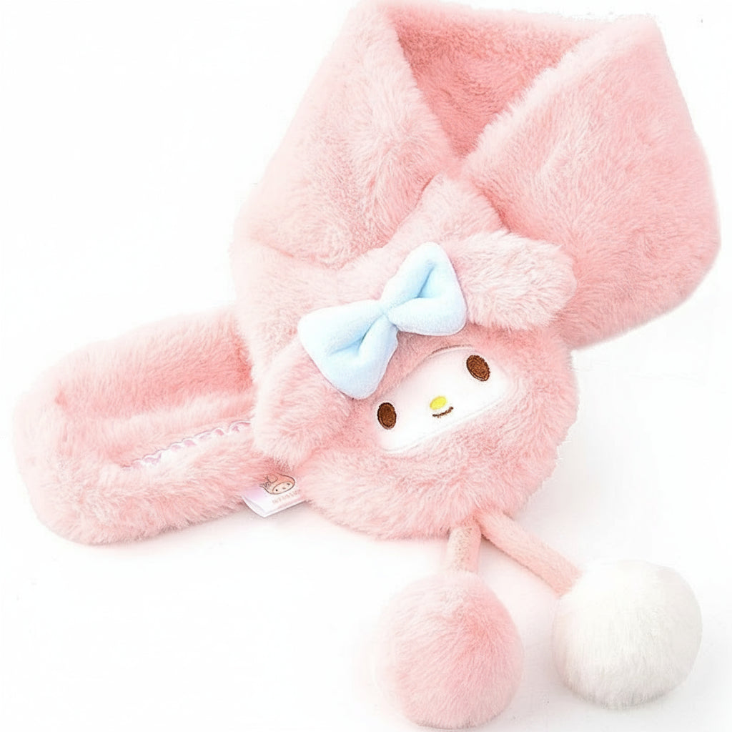 Bonita bufanda cálida y resistente al viento Kuromi para niñas