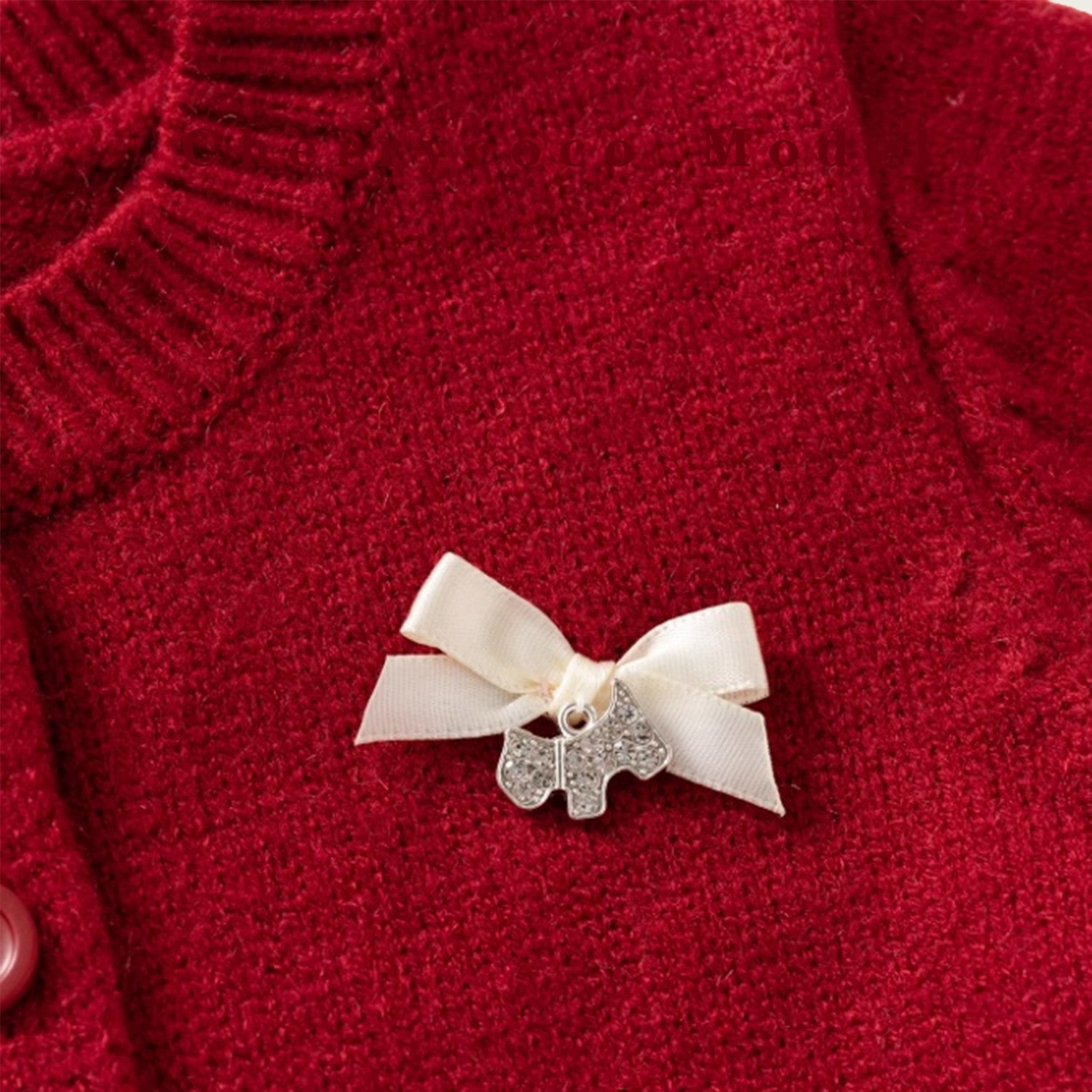 Mädchen Herbst Stilvoller Strickcardigan