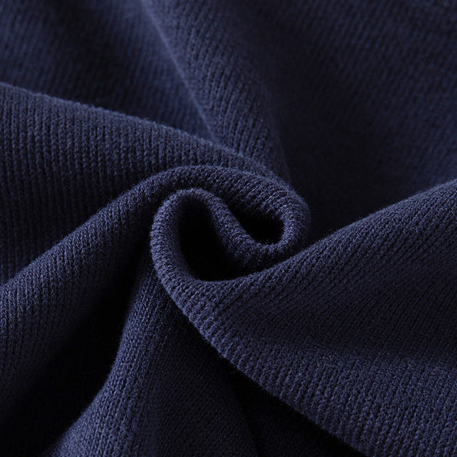 Boys V-Neck Faux Two-Piece Sweatshirt with Embroidered Bear Patch