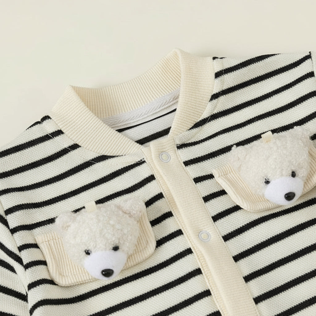 Pelele de rayas con osito de bebé
