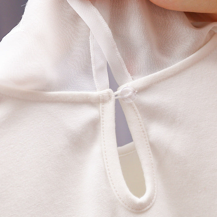 Girls’ Sweet Cotton Puff Sleeve Long Sleeve Tee