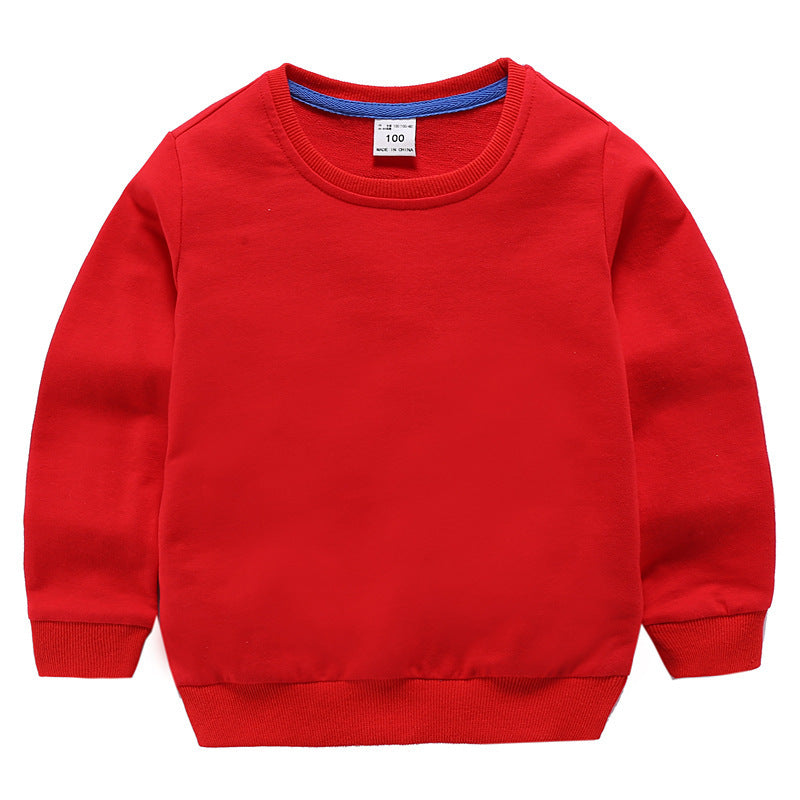 Children's Sweatshirt Solid Color Round Neck Long Sleeve Top
