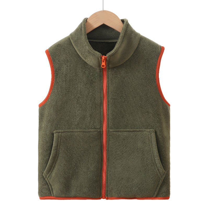 Kids Vest Autumn Winter Fleece Lined Thick Boys Girls Sherpa Fleece Vest