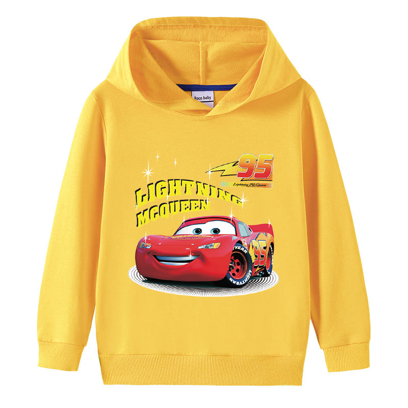 Boys Cars Hooded Sweatshirt Kids Baby Pullover Top