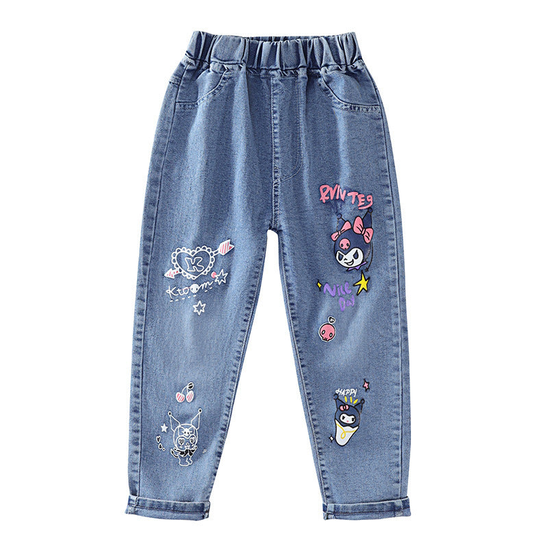 Girls Casual Jeans Kids Long Denim Pants