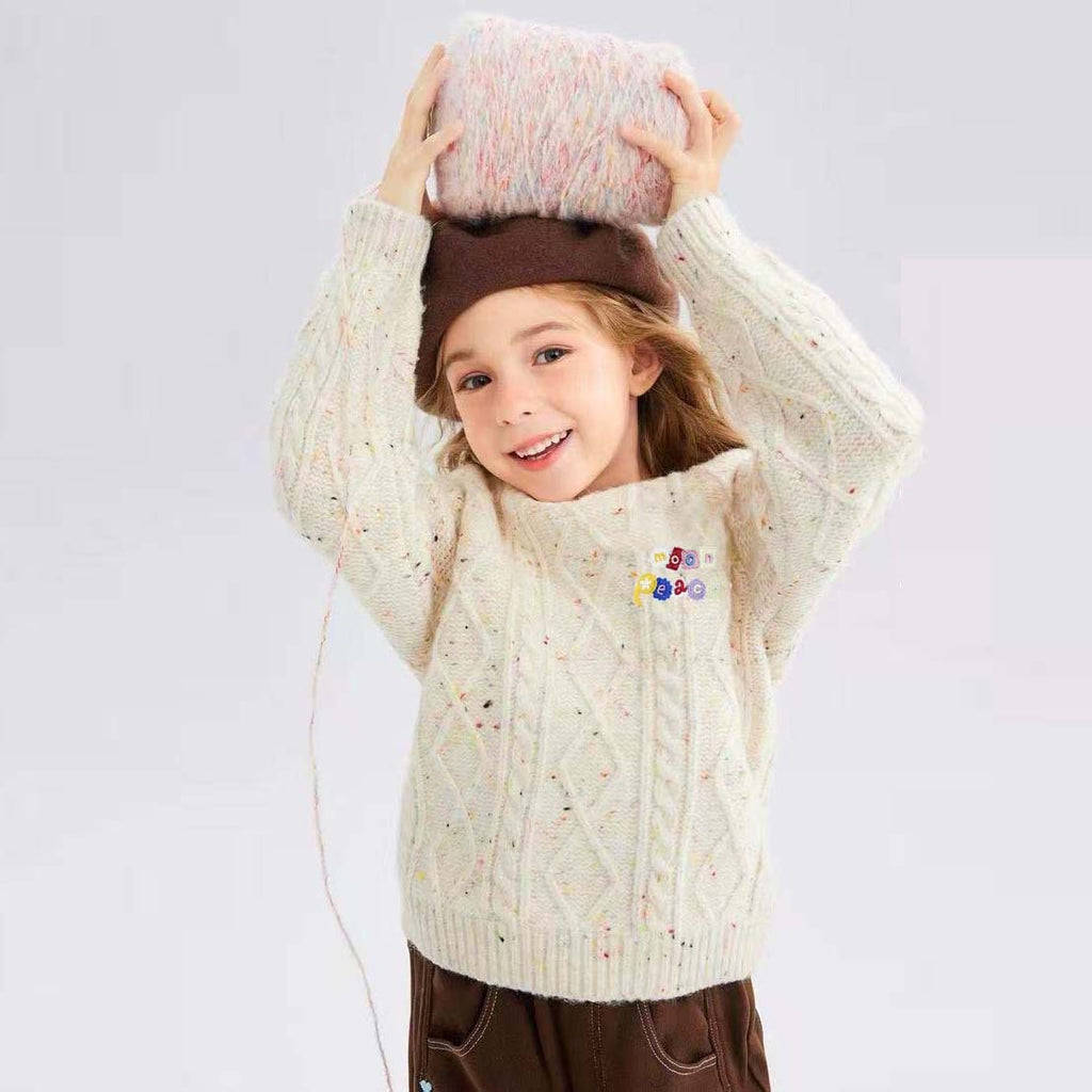 Girls Colorful Polka Dot Fashion Thick Wool Sweater