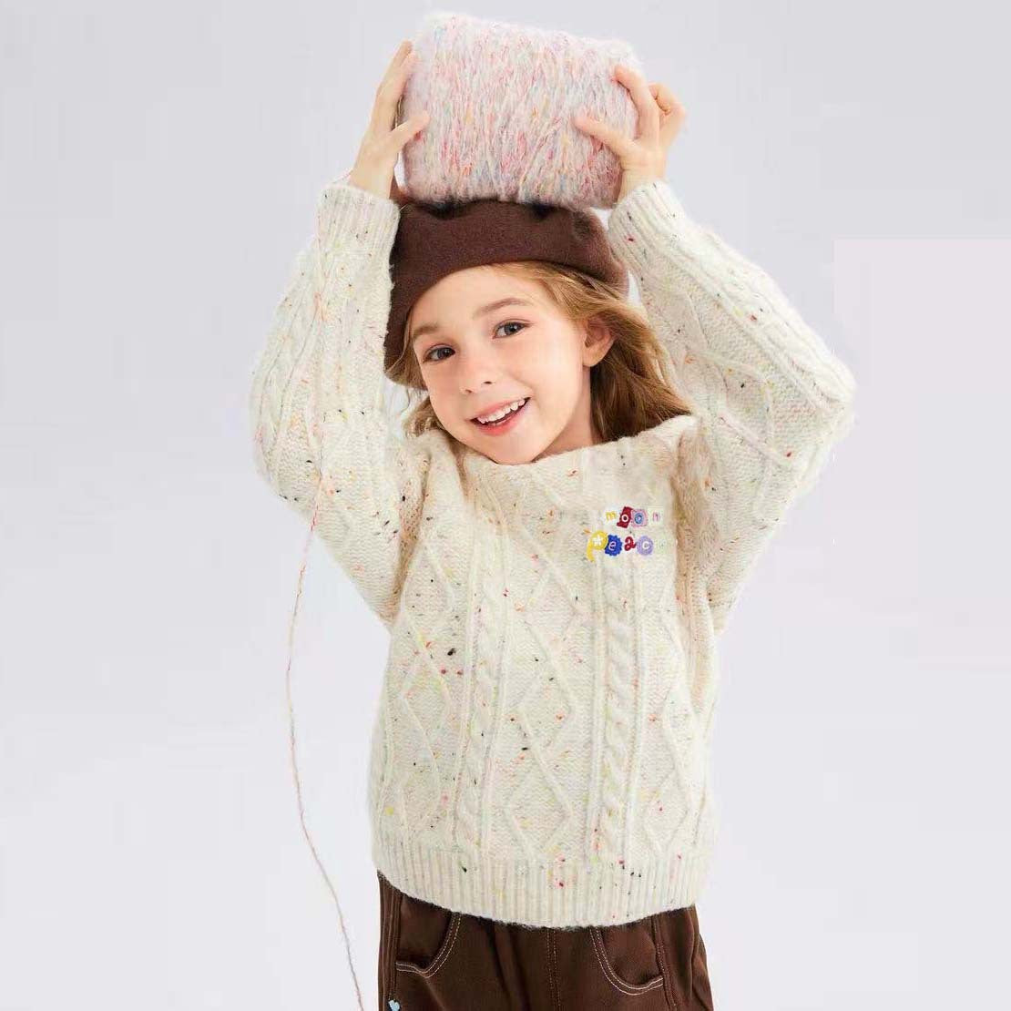Girls Colorful Polka Dot Fashion Thick Wool Sweater