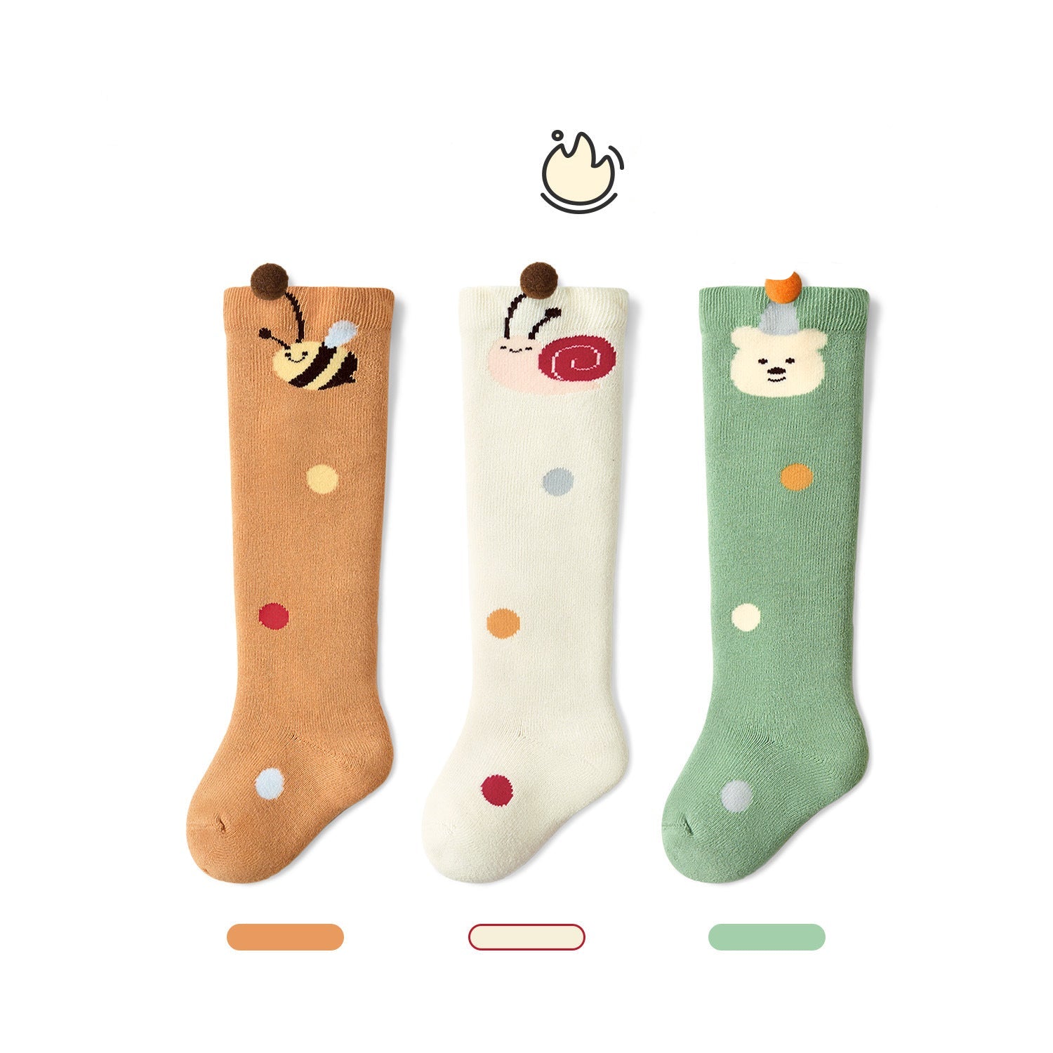 Calcetines cálidos hasta la rodilla con forro polar para bebés y niños pequeños