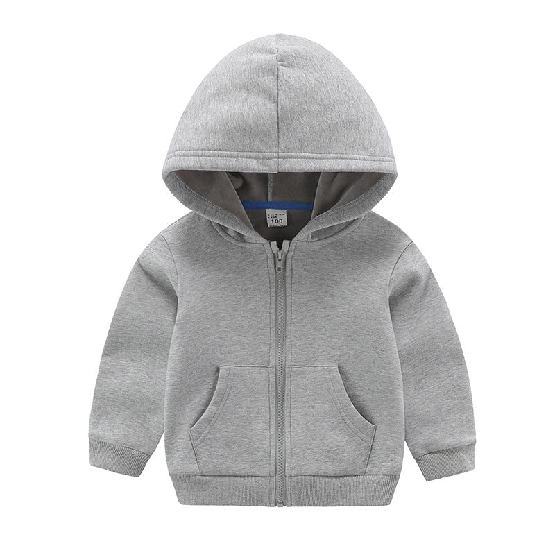 Autumn Winter New Zip Hooded Boys Girls Clothing Kids Fleece Hoodi
