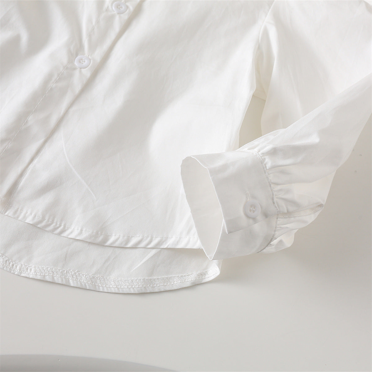 Girls Black & White Contrast Collar Shirt and Pinafore Dress Set