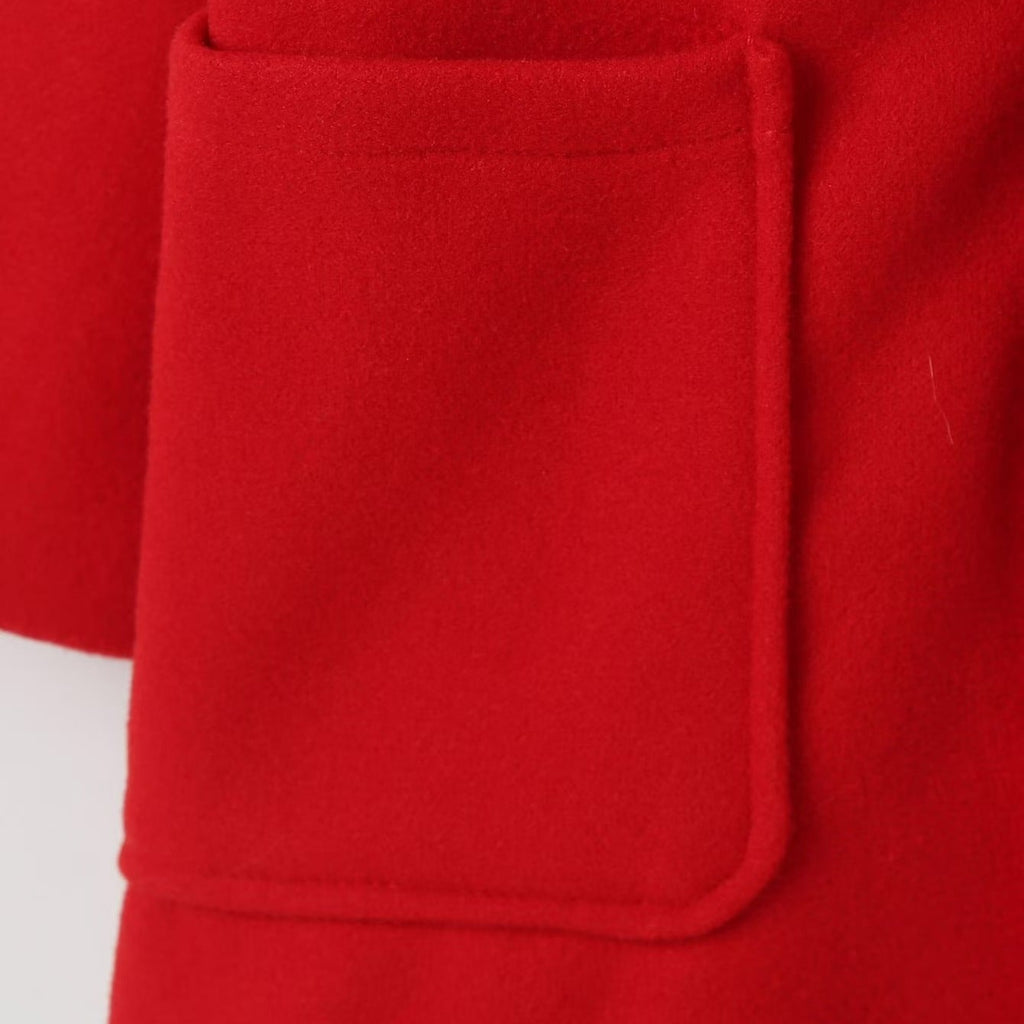 Girls Warm Double Breasted Wool Coat with Hood