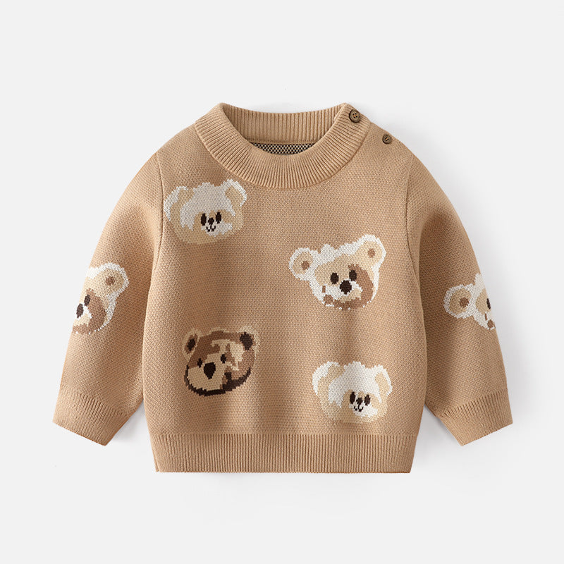 Boys Sweater Autumn Winter Cartoon Crew Neck Pullover