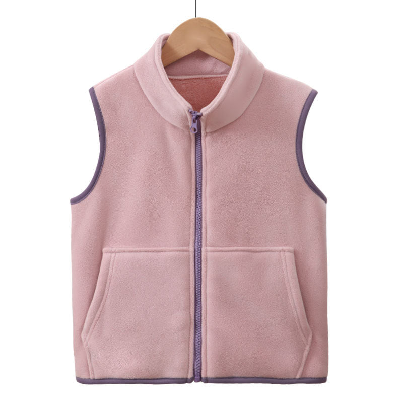 Kids Vest Autumn Winter Fleece Lined Thick Boys Girls Sherpa Fleece Vest