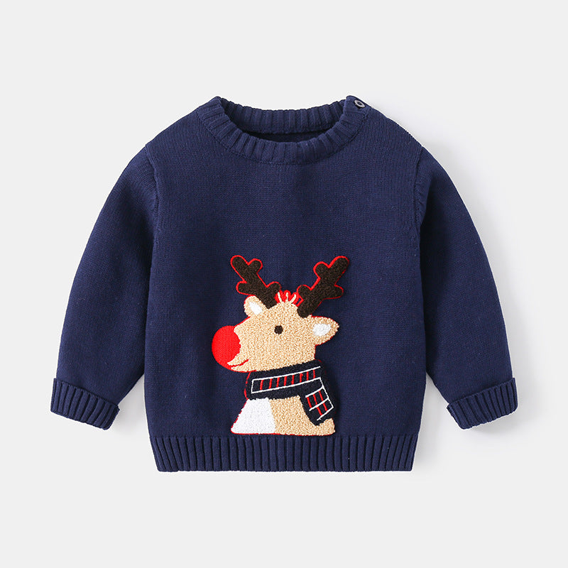 Children's Christmas Sweater Cartoon Reindeer Boys Girls Sweater