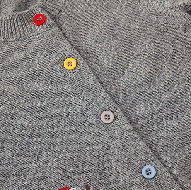 Warmer Strickcardigan mit Dackelmotiv für Kinder