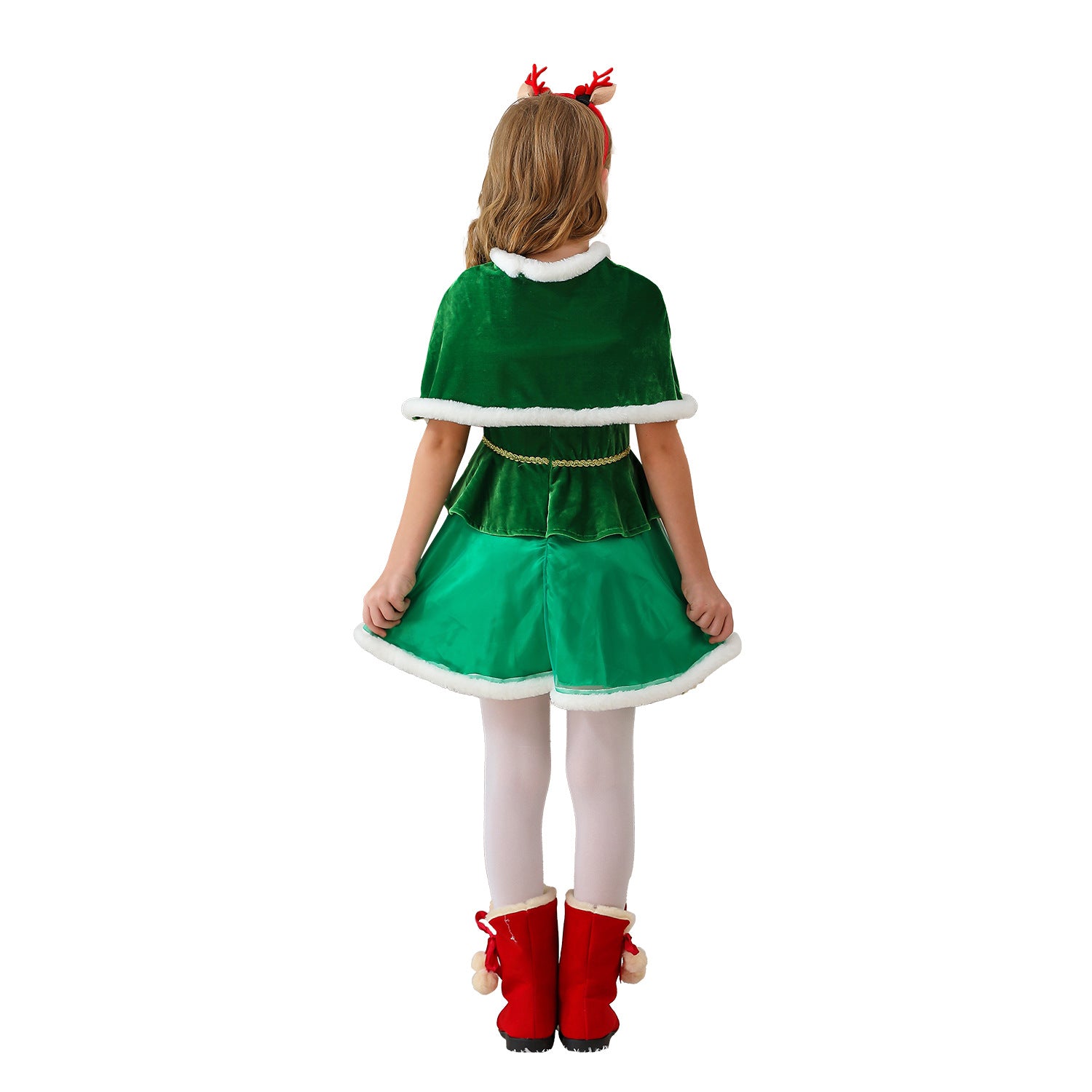 Christmas Costume Kids Cape Shawl Christmas Party Dress