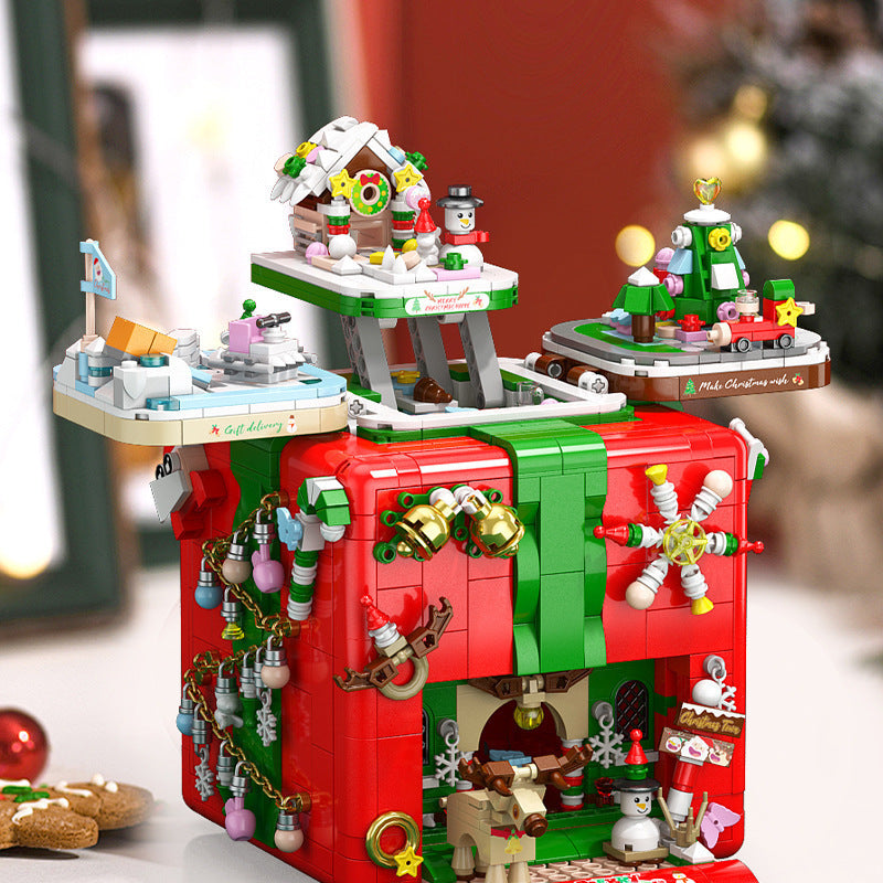 Christmas Gift Puzzle Box Model Building Bricks