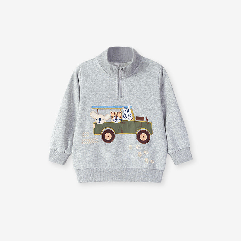 Boys Fall Cartoon Sweatshirt and Pants Outfit Set