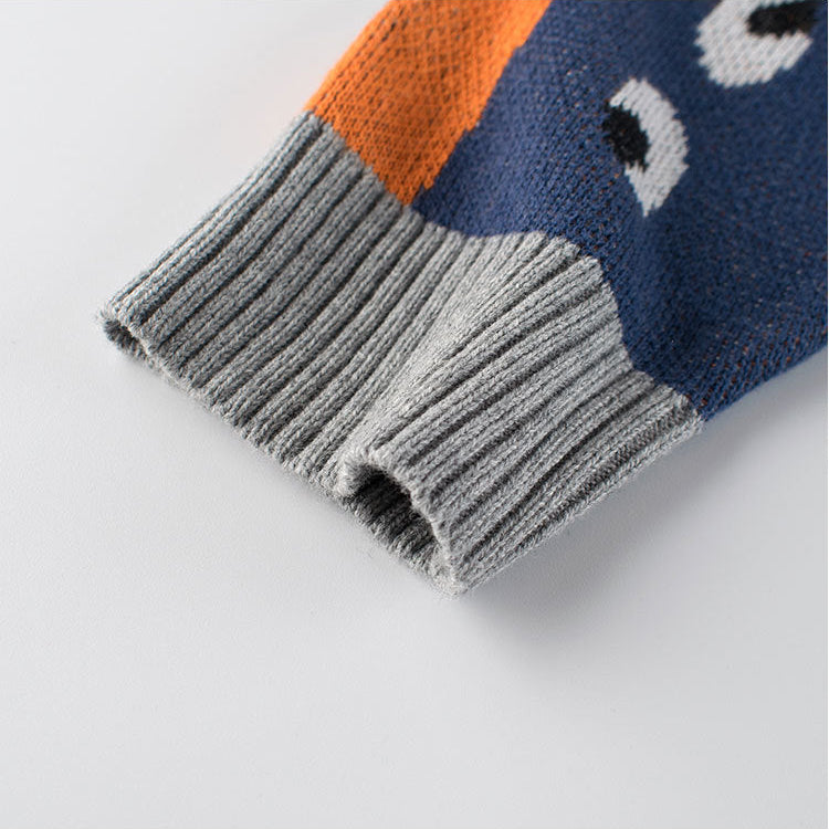 Boys Cartoon Dinosaur Fashion Knit Sweater