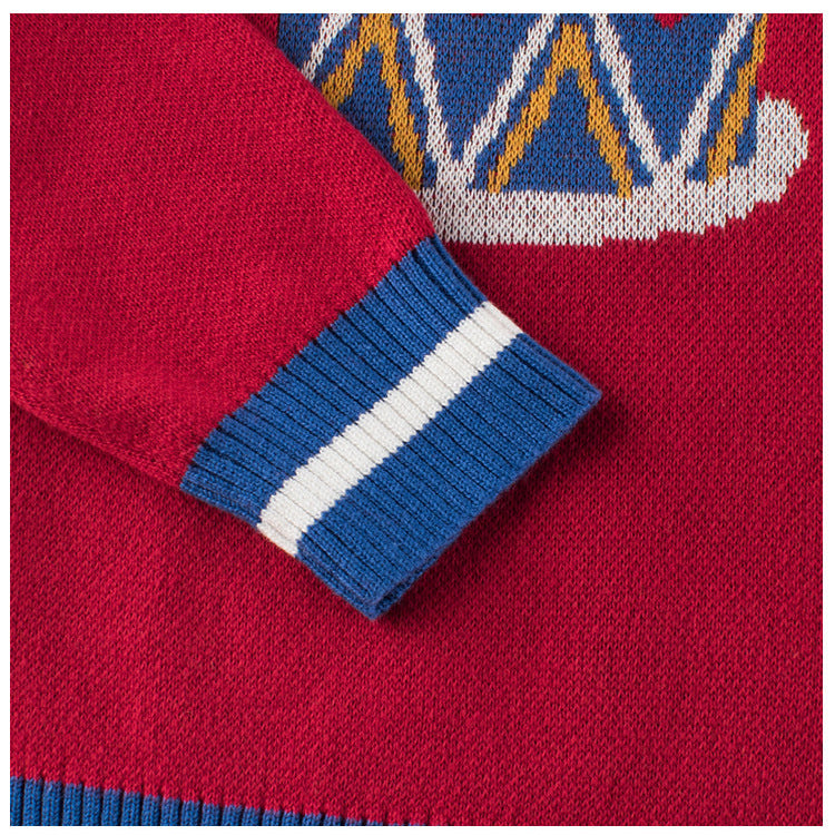 Children's Christmas Holiday Red Knit Sweater