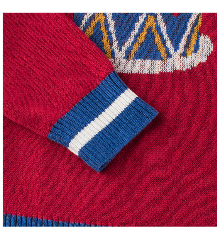 Children's Christmas Holiday Red Knit Sweater