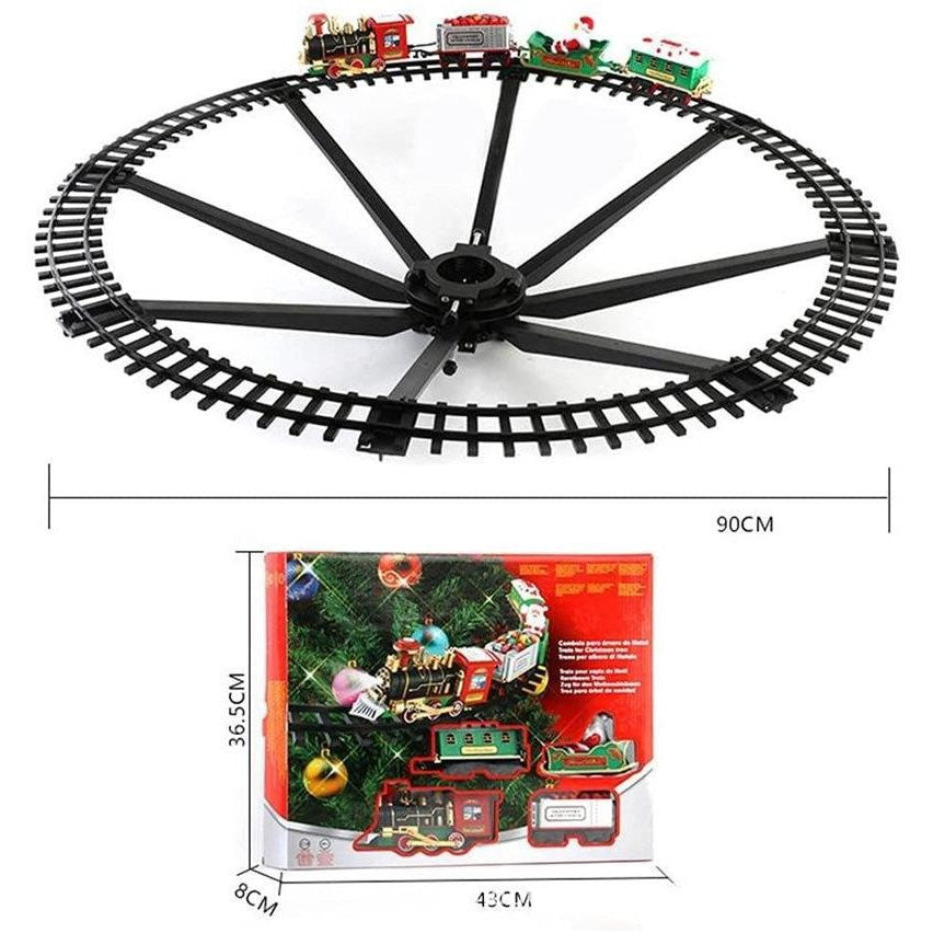 Electric Christmas Tree Train Set with Lights & Sound