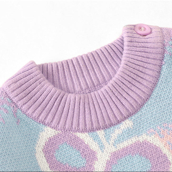 Girls Gradient Color Warm Pullover Sweater