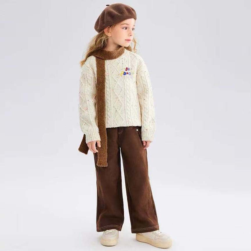 Girls Colorful Polka Dot Fashion Thick Wool Sweater