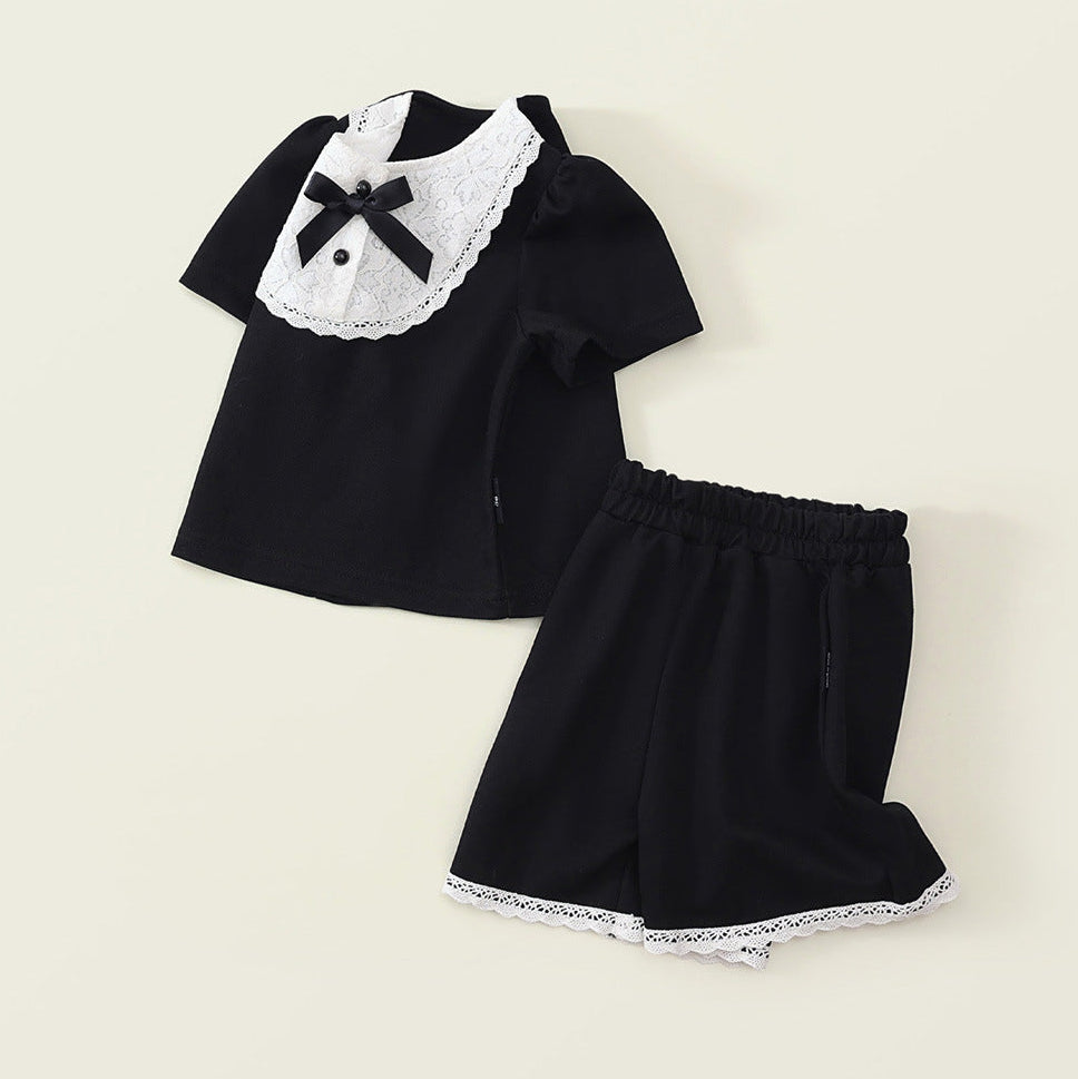 Mädchen Sommer Stilvolles Kurzarm-Outfit-Set