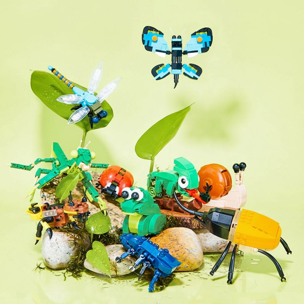 Bloques de construcción del reino de los insectos para niños
