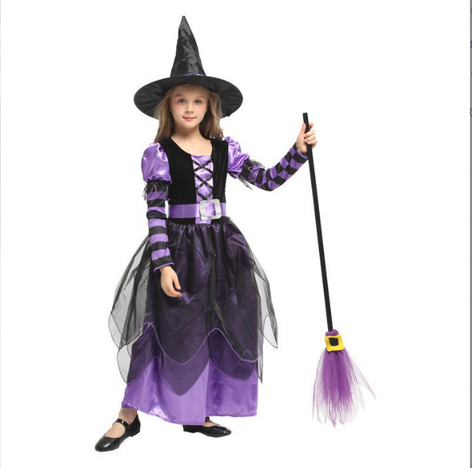 Kids Witch Princess Costume Set for Halloween & School Play